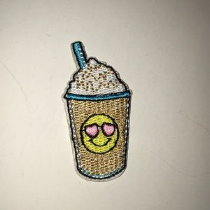 Heart Eye Emoji Milkshake Iron on Patch 🧡